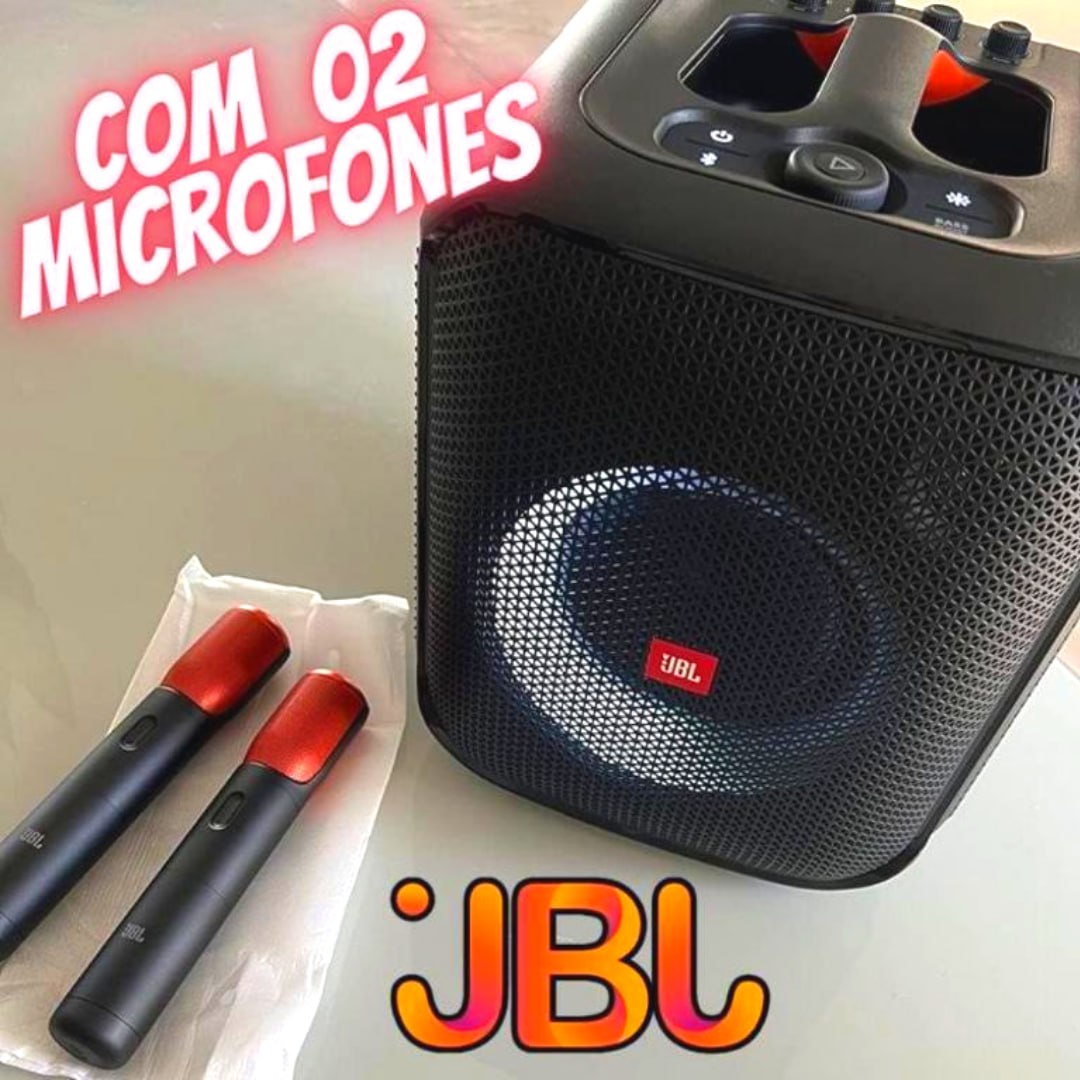 Caixa de Som JBL Partybox Encore 2, com 2 Microfones Sem Fio, Light Show, Bluetooth, USB, 100W RMS, Preto - 58035034 Caixa de Som JBL Partybox Encore 2, com 2 Microfones Sem Fio, Light Show, Bluetooth, USB, 100W RMS, Preto - 58035034