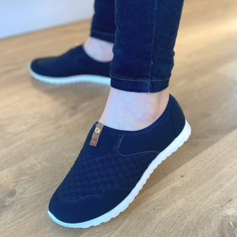 Tênis Moleca Sem Cadarço Feminino - Azul Escuro Tênis Moleca Sem Cadarço Feminino - Azul Escuro