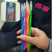 Caneta Esferográfica SPIRO GLOW, CIS, Multicor, Blister com 5 unidades Caneta Esferográfica SPIRO GLOW, CIS, Multicor, Blister com 5 unidades