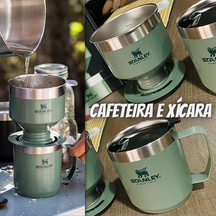 Kit Cafeteira E Xícara Stanley The Camp Pour Over, Filtro De Aço Inoxidável Kit Cafeteira E Xícara Stanley The Camp Pour Over, Filtro De Aço Inoxidável