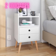 Conjunto Duas Mesas de Cabeceira Compacta Mesinhas Modernas com Gaveta Nicho Suporte Abajur Criado para Quarto Dream - Branco - Lojas RPM - RPM Móveis Conjunto Duas Mesas de Cabeceira Compacta Mesinhas Modernas com Gaveta Nicho Suporte Abajur Criado para Quarto Dream - Branco - Lojas RPM - RPM Móveis