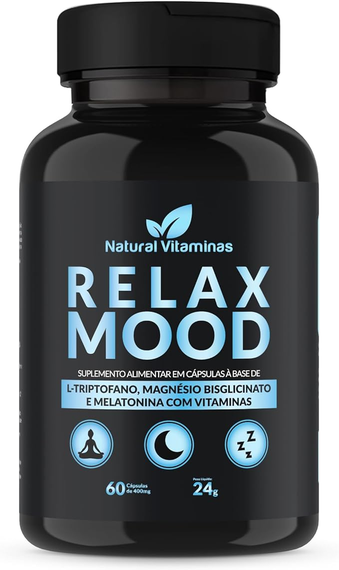 relax-mood-com-melatonina-triptofano-magnesio-zinco-e-complexo-b-1-pote-com-60-capsulas-de-400mg - Imagem