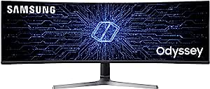 samsung-monitor-gamer-curvo-odyssey-49-dqhd-tela-super-ultrawide-120hz-hdmi-dp-usb-freesync-com-ajuste-de-altura-preto-serie-rg90 - Imagem