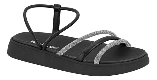 sandalia-moleca-papete-brilho-tiras-macia-flatform-original - Imagem