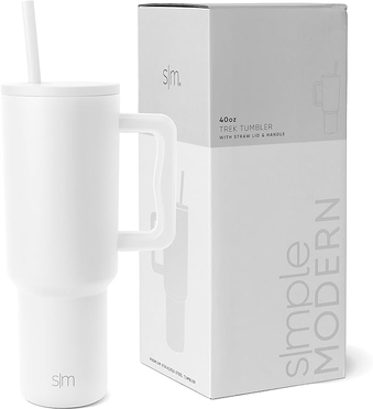 simple-modern-copo-de-118-l-com-alca-e-tampa-de-canudo-garrafa-de-agua-de-aco-inoxidavel-reutilizavel-isolada-a-prova-de-vazamento-caneca-de-cafe-gelado-colecao-trek-118-l-branco-inverno - Imagem
