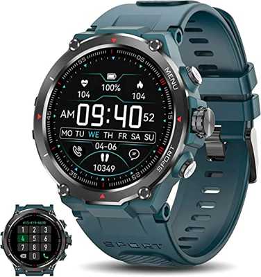 smartwatch-masculino-hrich-smartwatch-tatico-bluetooth-para-android-e-iphonepode-fazer-e-receber-chamadas-com-frequencia-cardiacadormirvoz-ai-azul - Imagem