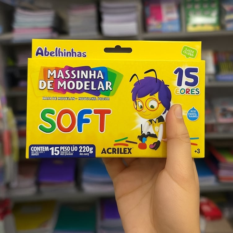 Massinha Soft 15 Cores Acrilex Massinha Soft 15 Cores Acrilex