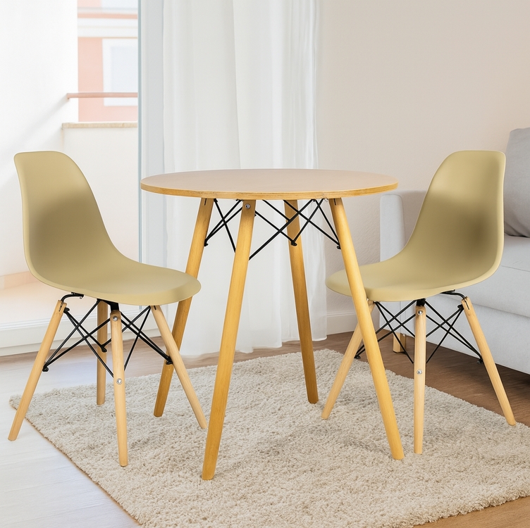 Mesa Eiffel Redonda Freijó 70 Cm Mdf 2 Cadeira Eiffel Mesa Eiffel Redonda Freijó 70 Cm Mdf 2 Cadeira Eiffel