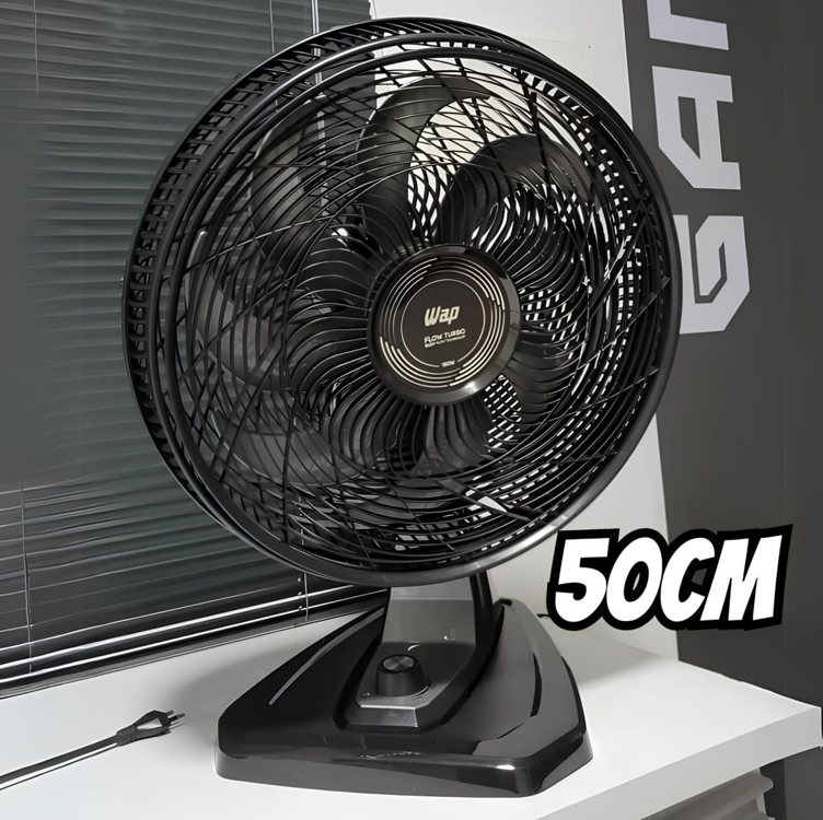 WAP Ventilador de Mesa e Parede 50cm FLOW TURBO, com Tecnologia Silenciosa e Econômica, 8 Pás e 3 Velocidades, 180W 127V WAP Ventilador de Mesa e Parede 50cm FLOW TURBO, com Tecnologia Silenciosa e Econômica, 8 Pás e 3 Velocidades, 180W 127V