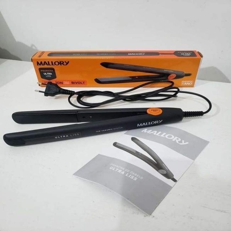 Prancha Mallory Ultra Liss Com Placas De Cerâmica Ionizada- Bivolt Prancha Mallory Ultra Liss Com Placas De Cerâmica Ionizada- Bivolt