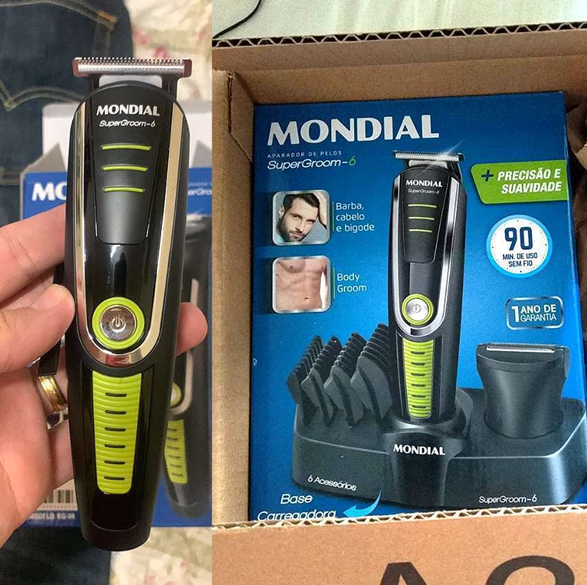 Aparador De Pelos Mondial Super Groom 6 Em 1 Bg-04 Sem Fio Preto/verde - Bivolt Aparador De Pelos Mondial Super Groom 6 Em 1 Bg-04 Sem Fio Preto/verde - Bivolt