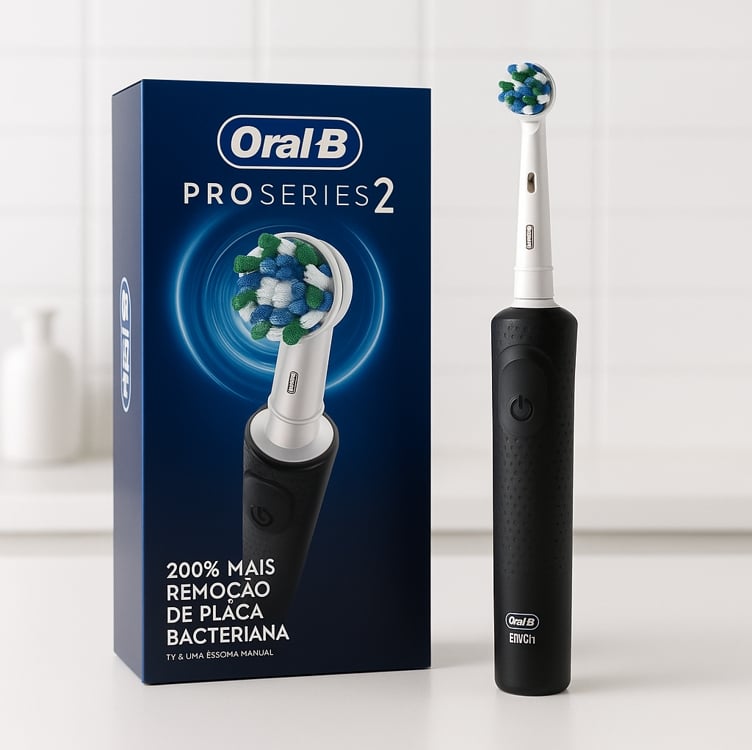 Oral-B PRO Series 2, Escova de Dentes Elétrica, Cabeça Redonda, Advanced Clean, Preta Oral-B PRO Series 2, Escova de Dentes Elétrica, Cabeça Redonda, Advanced Clean, Preta