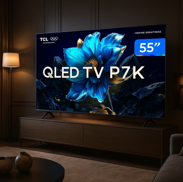 Smart TV 55" TCL 4K UHD QLED 55P7K Google TV AiPQ Google Assistente 3 HDMI 1 USB Smart TV 55" TCL 4K UHD QLED 55P7K Google TV AiPQ Google Assistente 3 HDMI 1 USB