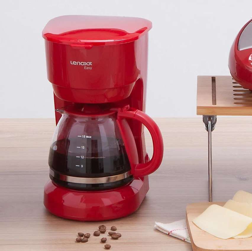Cafeteira Elétrica 18 Xícaras Lenoxx Easy Red PCA019 Vermelha 127V Cafeteira Elétrica 18 Xícaras Lenoxx Easy Red PCA019 Vermelha 127V
