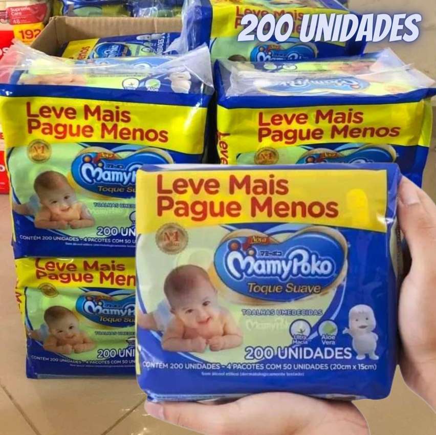 Mamypoko Toque Suave - Lenço Infantil, 200 Unidades, Branco Mamypoko Toque Suave - Lenço Infantil, 200 Unidades, Branco