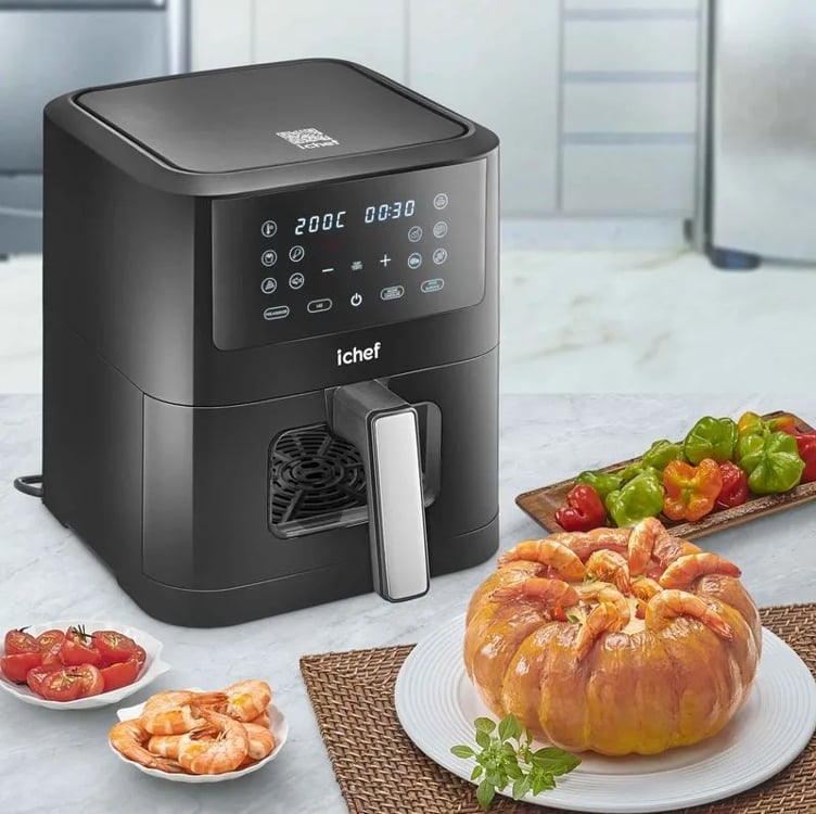 Fritadeira Elétrica Airfryer Ichef Smart Vision 6L Fritadeira Elétrica Airfryer Ichef Smart Vision 6L