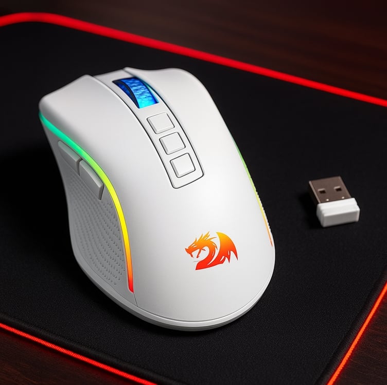 Mouse Gamer Redragon Cobra Pro Wt 8 Botões 16.000 Dpi Branco Mouse Gamer Redragon Cobra Pro Wt 8 Botões 16.000 Dpi Branco