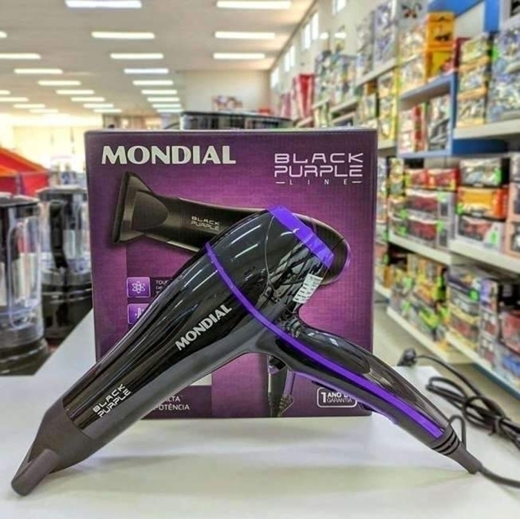 Secador de Cabelo Mondial Black Purple SCN-01 - Tourmaline 2000W 2 Velocidades Secador de Cabelo Mondial Black Purple SCN-01 - Tourmaline 2000W 2 Velocidades