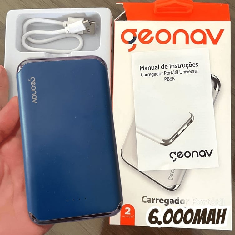 Carregador Portátil/Power Bank Geonav 6000mAh - PB6KMB Carregador Portátil/Power Bank Geonav 6000mAh - PB6KMB
