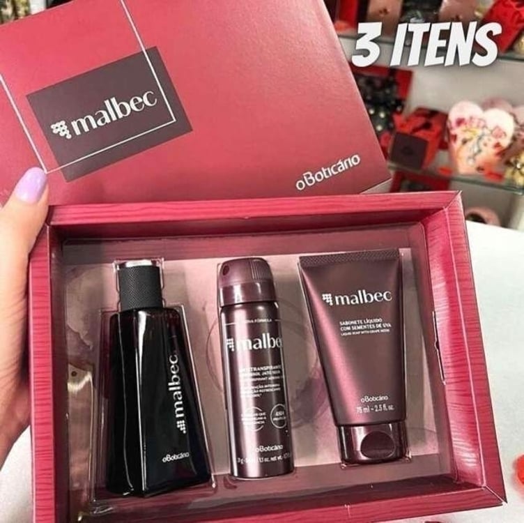 Kit Presente Malbec Masculino Boticário (3 Itens) Kit Presente Malbec Masculino Boticário (3 Itens)
