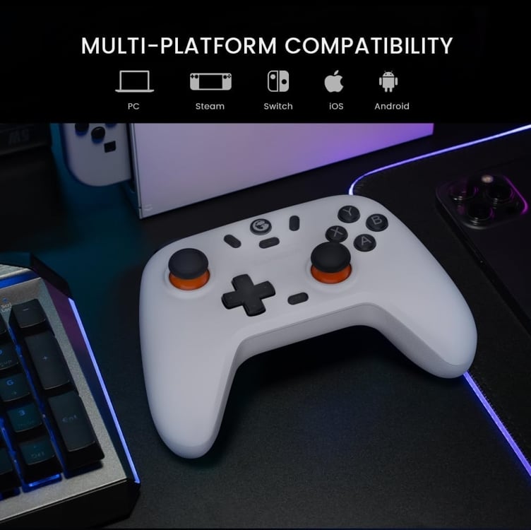GameSir Nova Lite Controlador sem fio2.4g para PC com Windows, iPhone, Android, Switch e Steam Deck, Controle Bluetooth Gamepad com gatilho de efeito Hall, Turbo, vibração Rumble(Nova Lite(Branco)) GameSir Nova Lite Controlador sem fio2.4g para PC com Windows, iPhone, Android, Switch e Steam Deck, Controle Bluetooth Gamepad com gatilho de efeito Hall, Turbo, vibração Rumble(Nova Lite(Branco))