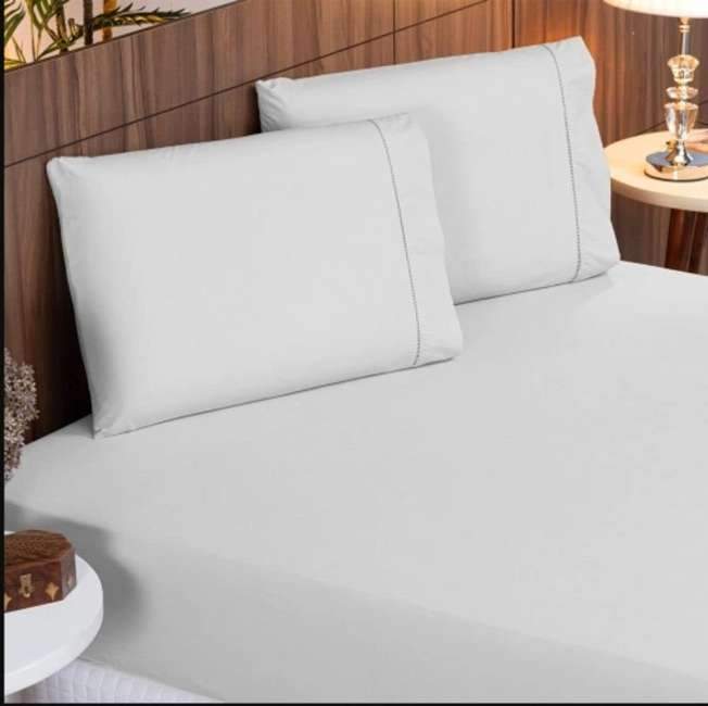 Jogo De Cama Lençol 400 Fios 3 Peças Ponto Palito Casa Dona (casal, Branco) Jogo De Cama Lençol 400 Fios 3 Peças Ponto Palito Casa Dona (casal, Branco)