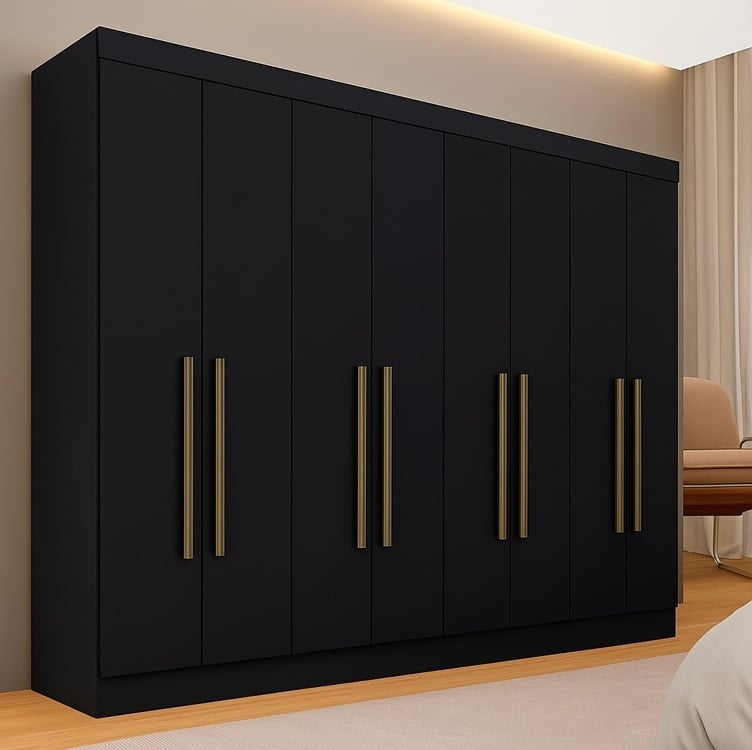Guarda Roupa Casal 8 Portas Natasha Preto - M Arapongas Cor Preto Fosco Guarda Roupa Casal 8 Portas Natasha Preto - M Arapongas Cor Preto Fosco