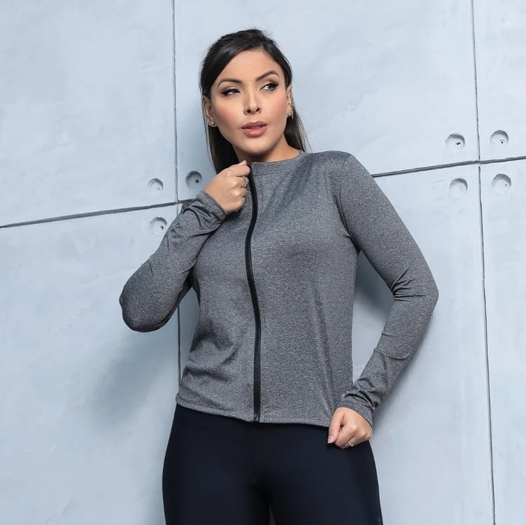 Casaquinho Fit Blusa Treino Proteção Solar Uv Praia Academia Casaquinho Fit Blusa Treino Proteção Solar Uv Praia Academia