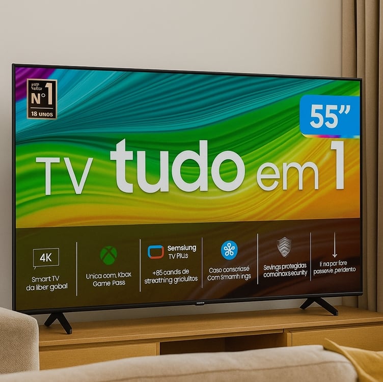 Smart TV 55" 4K QLED Samsung 55Q60DA Wi-Fi Bluetooth Alexa 3 HDMI 2 USB Smart TV 55" 4K QLED Samsung 55Q60DA Wi-Fi Bluetooth Alexa 3 HDMI 2 USB