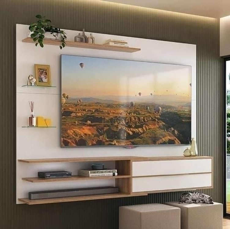 Painel para TV até 65 Polegadas 1 Porta e Prateleiras Multimóveis MP1064 Painel para TV até 65 Polegadas 1 Porta e Prateleiras Multimóveis MP1064