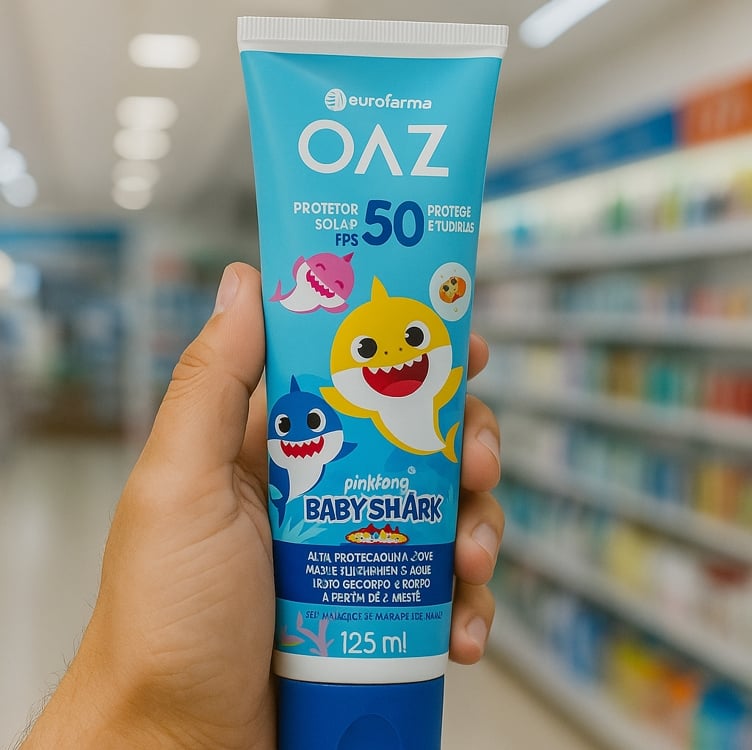 Oaz Protetor Solar Baby Shark 50fps 125ml Oaz Protetor Solar Baby Shark 50fps 125ml