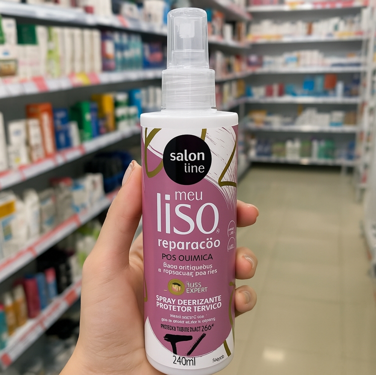 Salon Line, Spray Defrizante, Meu Liso, Reparação, Vegano - Para Cabelos Lisos, 240ml Salon Line, Spray Defrizante, Meu Liso, Reparação, Vegano - Para Cabelos Lisos, 240ml