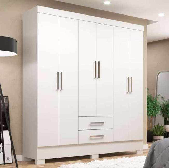 Guarda Roupa Casal 6 Portas 2 Gavetas Álamo Esperesso Móveis Branco Guarda Roupa Casal 6 Portas 2 Gavetas Álamo Esperesso Móveis Branco
