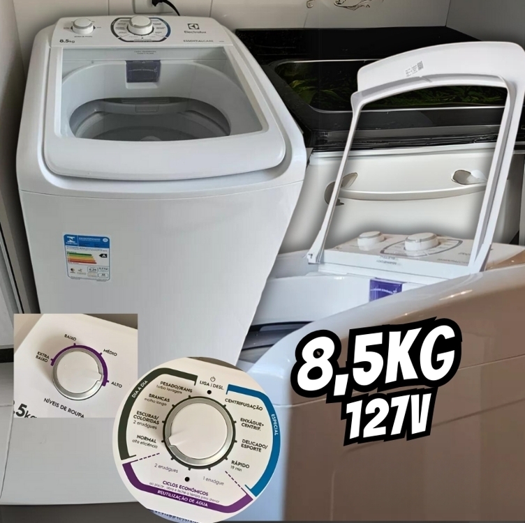 Lavadora De Roupas Electrolux Essential Care 8,5kg (les09) 127v Lavadora De Roupas Electrolux Essential Care 8,5kg (les09) 127v
