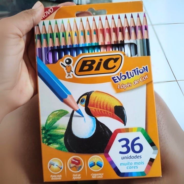 Lápis de Cor Sextavado BIC Evolution, 36 Cores Vivas e Intensas, Seguro para Crianças, 930230, Blister 1 Unidade Lápis de Cor Sextavado BIC Evolution, 36 Cores Vivas e Intensas, Seguro para Crianças, 930230, Blister 1 Unidade
