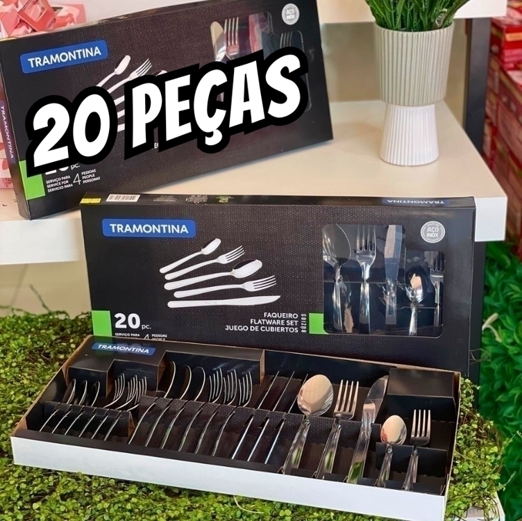 Faqueiro Tramontina Inox 20 Peças - Búzios Faqueiro Tramontina Inox 20 Peças - Búzios