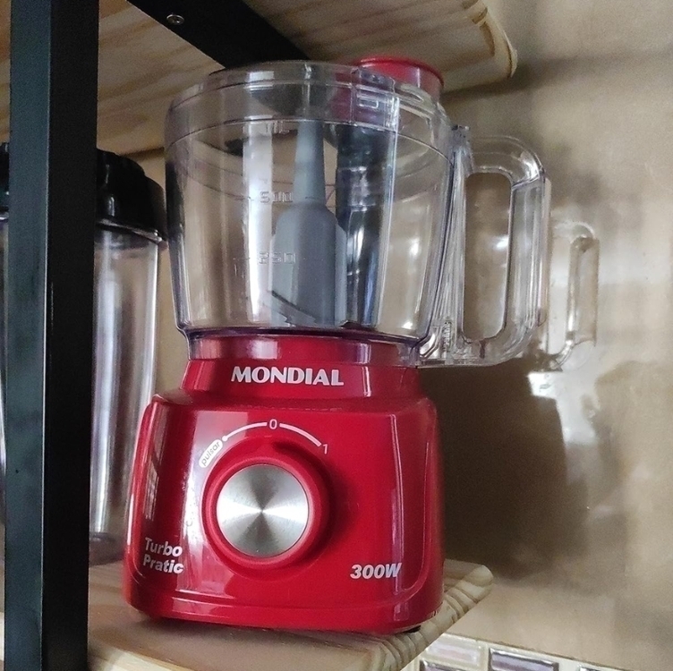Mini Processador Turbo Pratic, Mondial, Vermelho, 300W, 220V - MP-16-R Mini Processador Turbo Pratic, Mondial, Vermelho, 300W, 220V - MP-16-R