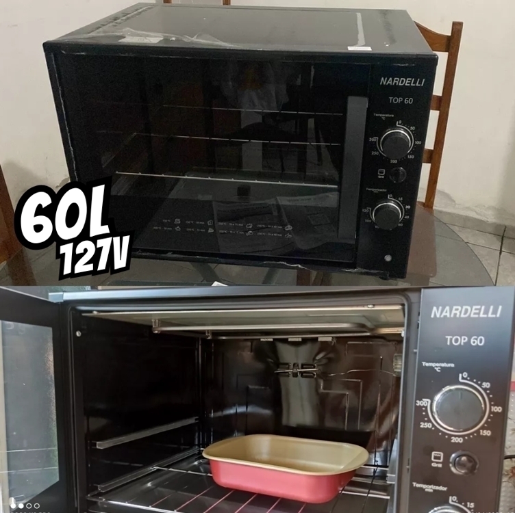 Forno Elétrico De Bancada Nardelli 60litros Top60 Black 110v Cor Preto 127v Forno Elétrico De Bancada Nardelli 60litros Top60 Black 110v Cor Preto 127v
