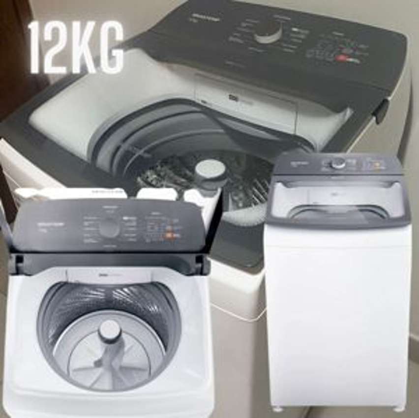 Lavadora de Roupas Brastemp 12Kg Cesto Inox - 12 Programas de Lavagem Branca BWK12AB Lavadora de Roupas Brastemp 12Kg Cesto Inox - 12 Programas de Lavagem Branca BWK12AB