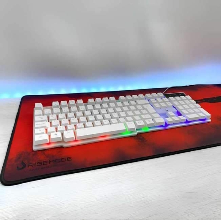 Teclado Gamer Rise Mode G1 Full, Rgb Rainbow, Usb, Branco - Rm-tg-01-fw Teclado Gamer Rise Mode G1 Full, Rgb Rainbow, Usb, Branco - Rm-tg-01-fw