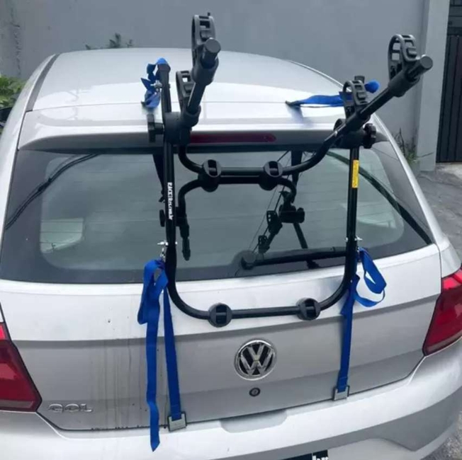 41 - Suporte para bike Transbike 2 bicicletas POP Preto tira Azul Novo - Rack Bikes 41 - Suporte para bike Transbike 2 bicicletas POP Preto tira Azul Novo - Rack Bikes