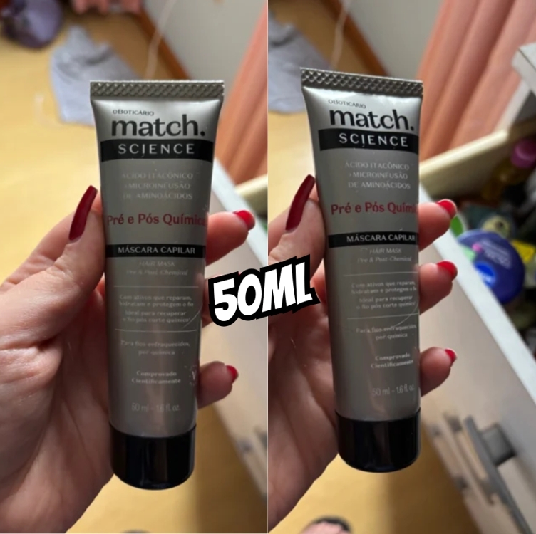 Máscara Capilar Match Science Pré e Pós-Química 50ml Máscara Capilar Match Science Pré e Pós-Química 50ml