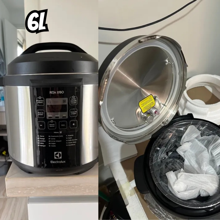 Panela de Pressão Elétrica Electrolux Digital - PCC20 1000W 6L Controle de Temperatura Panela de Pressão Elétrica Electrolux Digital - PCC20 1000W 6L Controle de Temperatura