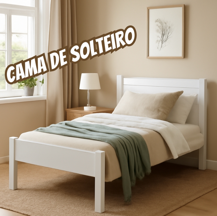 Cama Solteiro Barreto Siena - Branco Fosco Cama Solteiro Barreto Siena - Branco Fosco