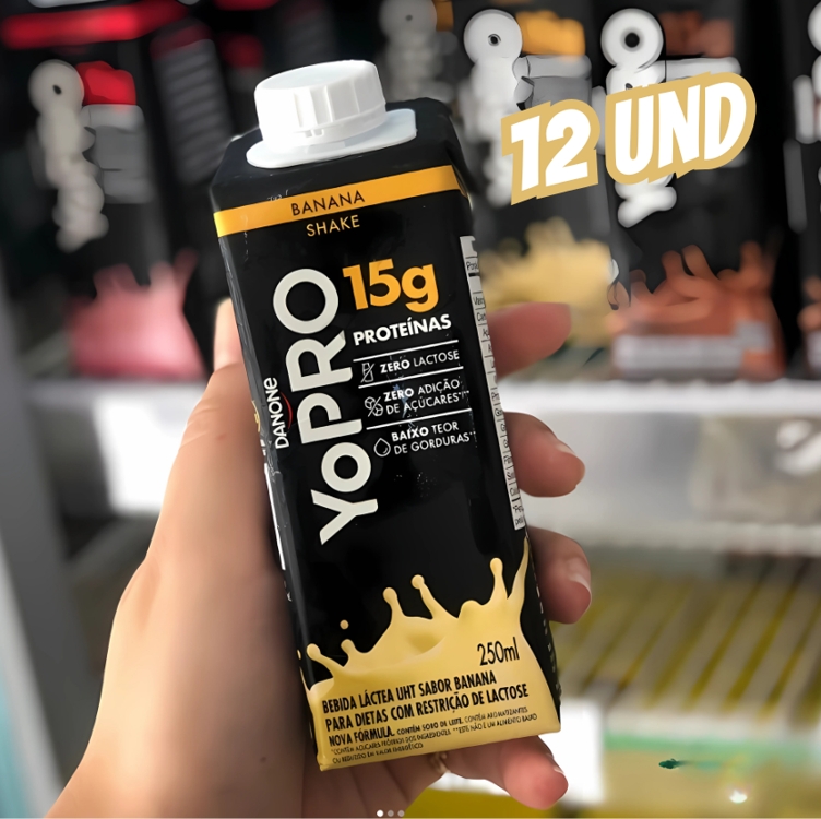 YoPRO Bebida Láctea UHT Banana 15g de proteínas 250ml - 12 unidades YoPRO Bebida Láctea UHT Banana 15g de proteínas 250ml - 12 unidades