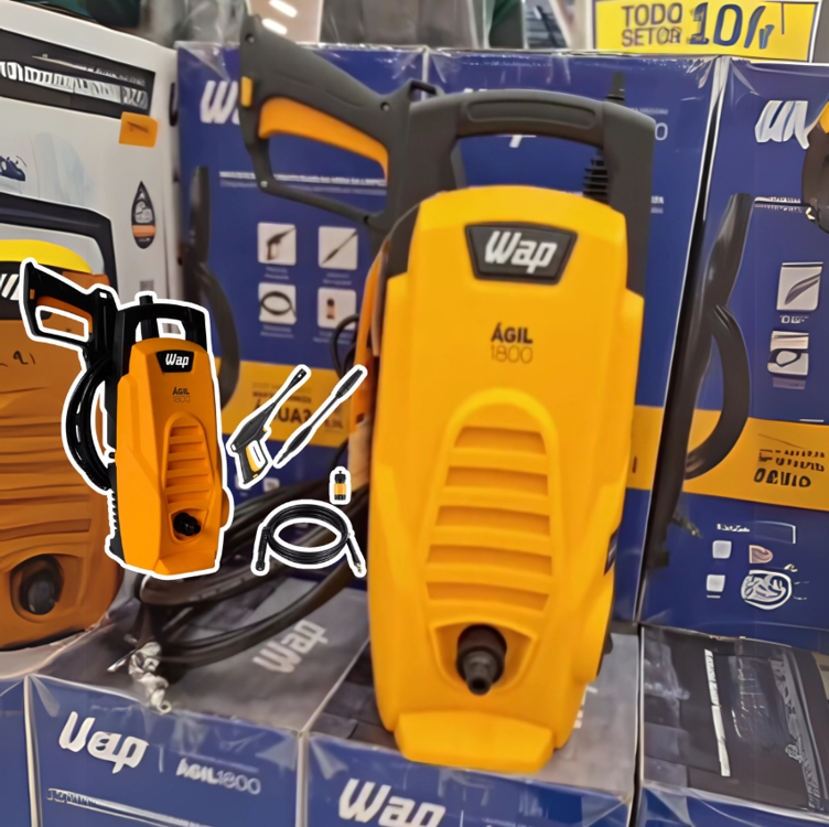 Lavadora De Alta Pressão 1400w 1300psi 300l/h Wap Ágil 1800 127V Lavadora De Alta Pressão 1400w 1300psi 300l/h Wap Ágil 1800 127V
