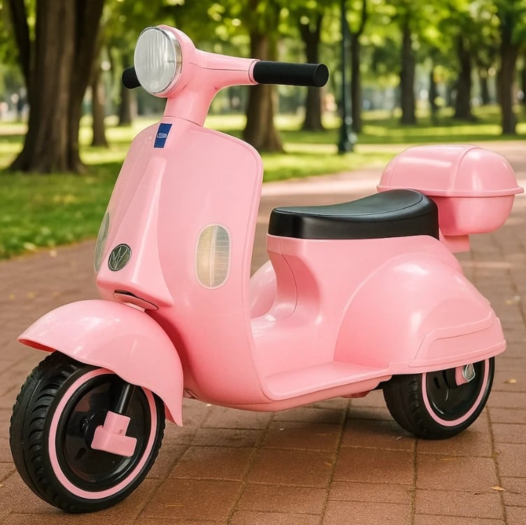 Moto Elétrica Scooter Infantil Rosa 6v Com Baú Unitoys Voltagem Do Carregador 110v/220v Moto Elétrica Scooter Infantil Rosa 6v Com Baú Unitoys Voltagem Do Carregador 110v/220v