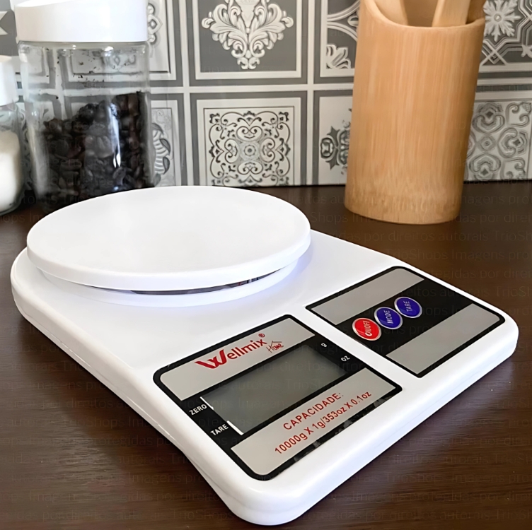 Balança Digital De Precisão Cozinha 10kg Wellmix Cor Branco Balança Digital De Precisão Cozinha 10kg Wellmix Cor Branco