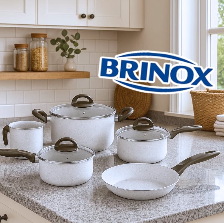Brinox - Jogo de Panelas 5 Peças Ceramic Life Suprema - Vanilla Brinox - Jogo de Panelas 5 Peças Ceramic Life Suprema - Vanilla