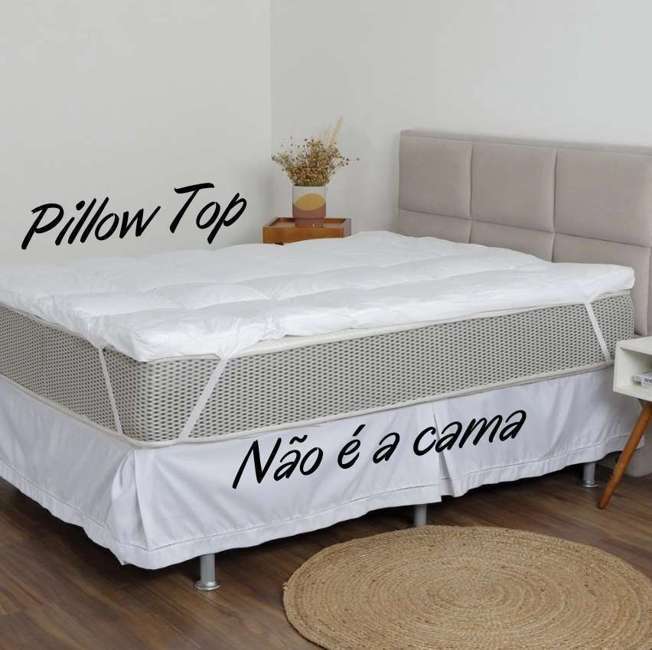 Pillow Top dos Sonhos Casal de Fibra Siliconizada e Revestimento 100% Algodão - Ziman Pillow Top dos Sonhos Casal de Fibra Siliconizada e Revestimento 100% Algodão - Ziman